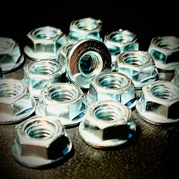 Fixaball Hex Nut Flange Plain BZP Zinc DIN 6923 M5 M6 M8