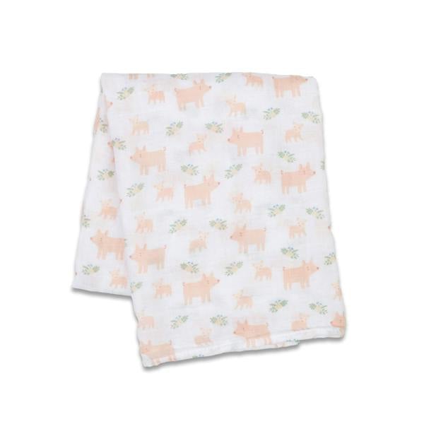 Lulujo - Muslin Swaddle - Pigs