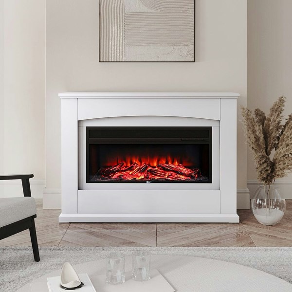 48 Inch Inset Electric Fireplace 1800W Indoor Heater Fireplace Suites Living and Home