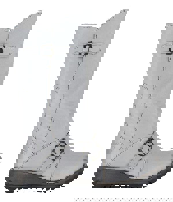 Fly London Mes 2 Womens Wedge Heel Leather Buckle Mid-Calf Boots