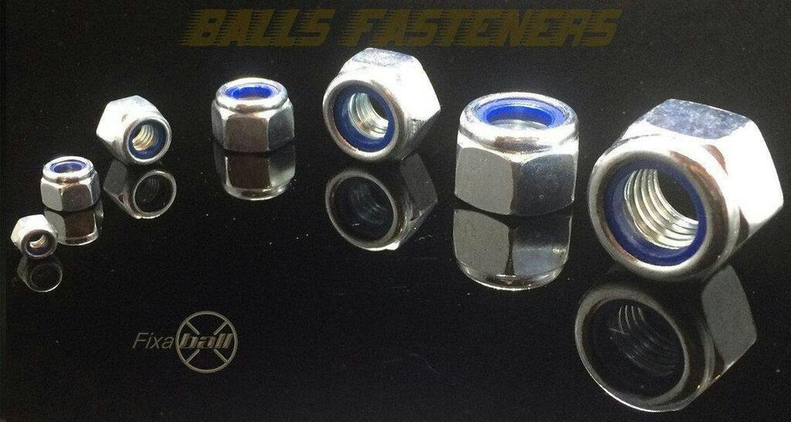 Fixaball Metric Hex Nyloc Nuts Steel Zinc Cr3 BZP P Type Class 8
