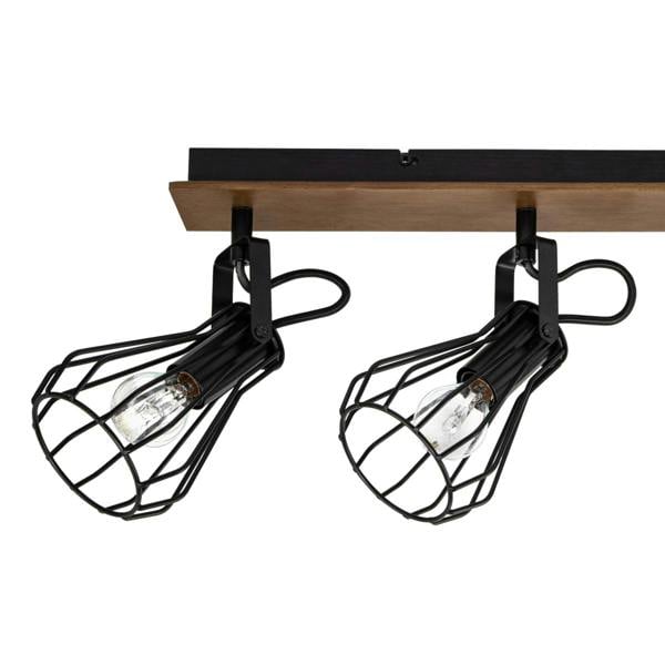 COSYLYTE Kendan 4 Light Matt Black Wire Shade Spotlight