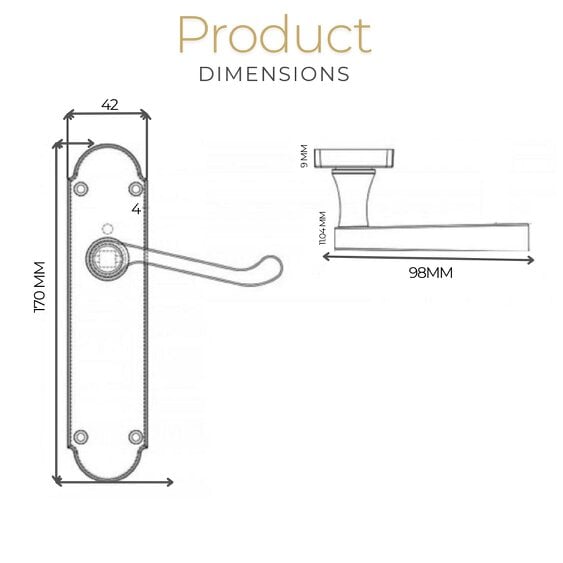 EDH Door Hardware Matt Black Internal Door Handles – 170mm x 42mm – 1, 4 or 6 Pairs – Handle Only or with Tubular Latch