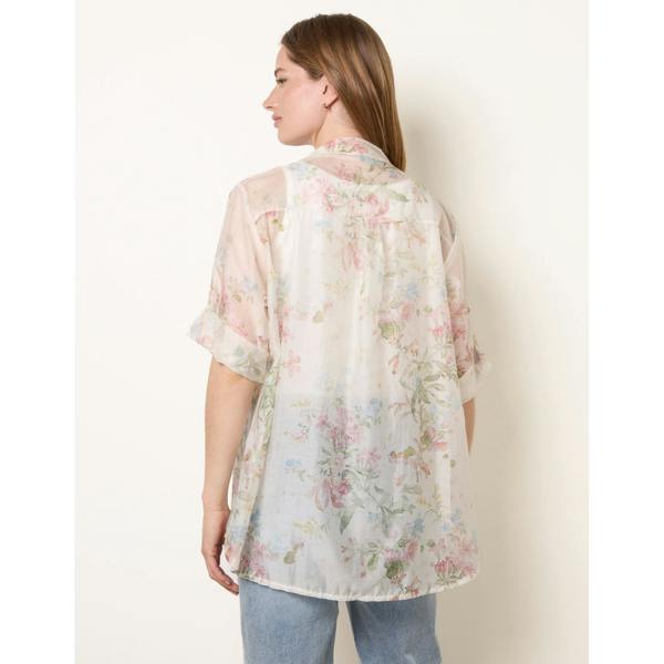 Blue Vanilla Sheer Floral Shirt