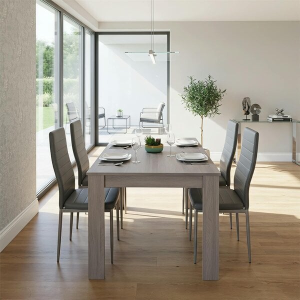Kosy Koala Modern Grey Rectangle Dining Table Set With 4 Grey Chairs Dining Room Furniture