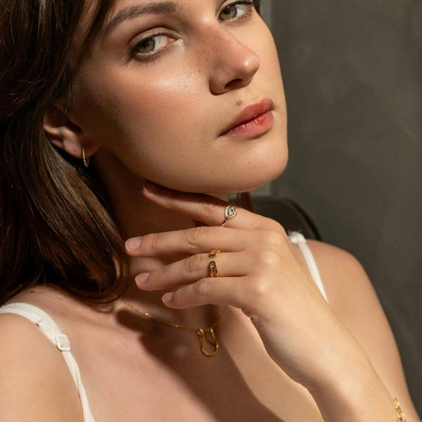 Spero London Fine 14ct Solid Gold Beaded Hoop Single Earring