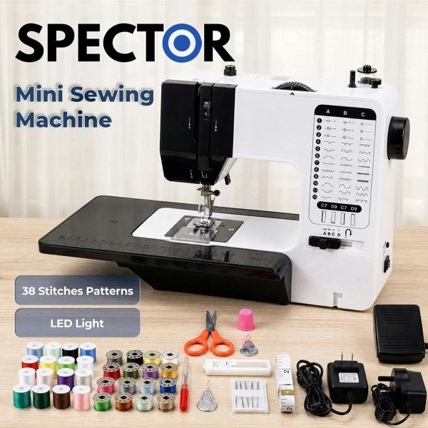 Spector Mini Sewing Machine Portable Electric Household DIY Sewing Kit Pedal