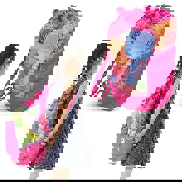 Aquarius Doodle Kids Pink Nylon Toy Storage Bag 60 Portable Play Mat Organizer