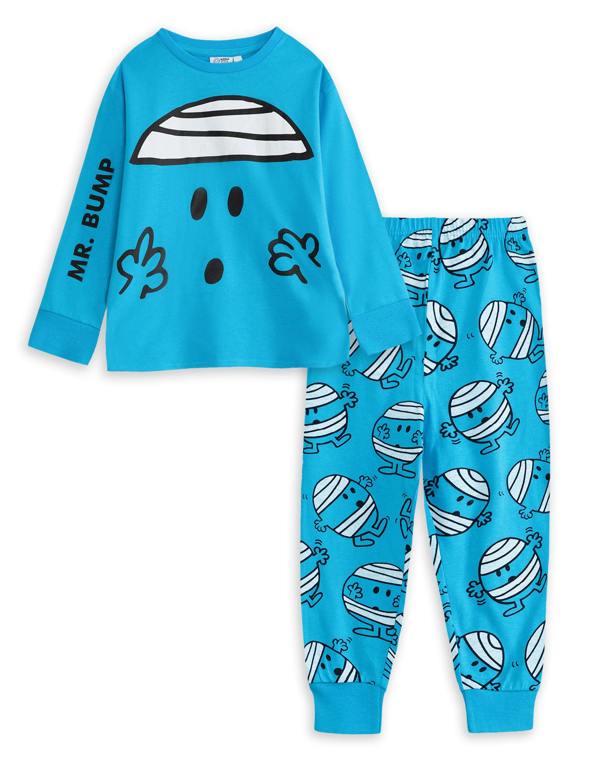 Mr. Men & Little Miss Boys Blue Mr Bump Long Sleeve Long Leg Pyjama Set