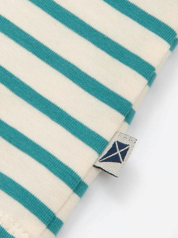 Kite Womens Organic Tarrant Jersey T-Shirt Teal Blue Stripe