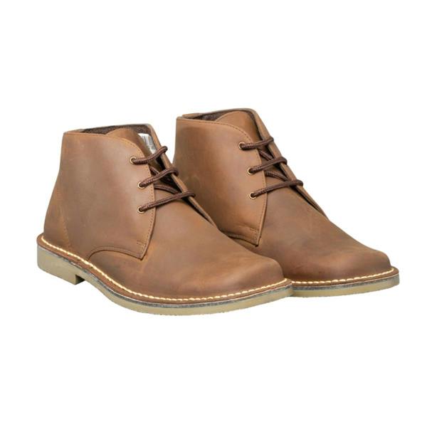 Roamers Mens Waxy Leather Fulfit Desert Boots - Brown