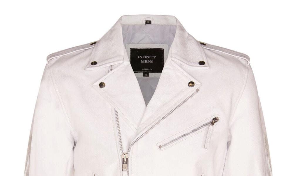 Infinity Leather Mens Fringe Hide Leather Biker Jacket- Tokyo