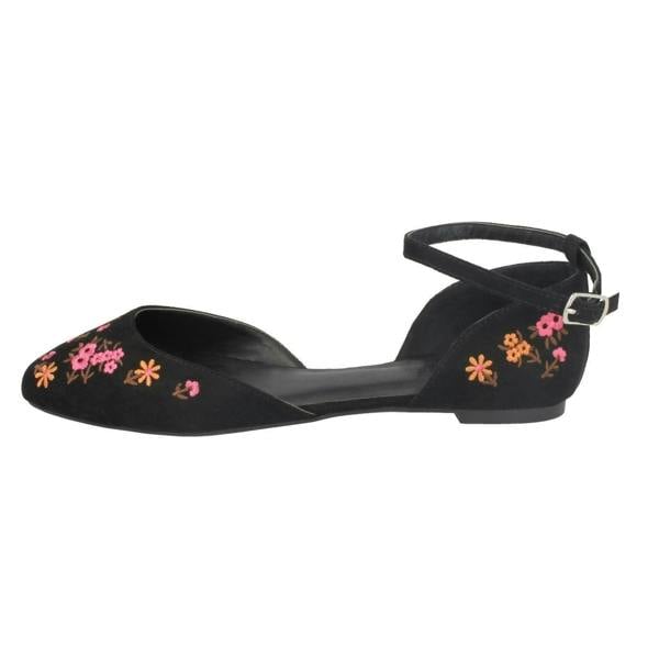 Spot On Ladies Spot On Ankle Strap Ballerinas