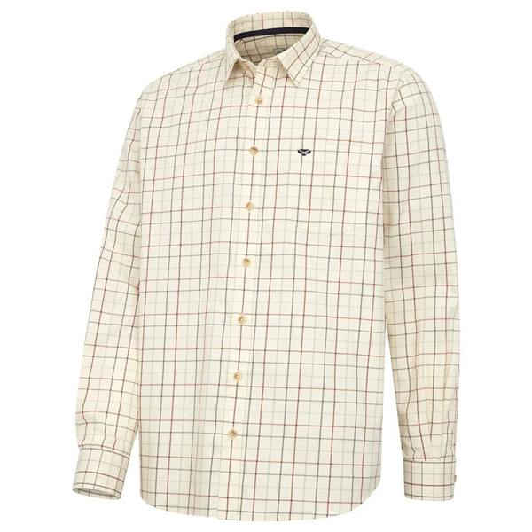 Hoggs of Fife Chieftain Premier Tattersall Shirt in Rust shown from the front