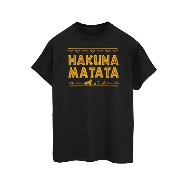 Disney Womens/Ladies The Lion King Hakuna Matata Cotton Boyfriend T-Shirt - Black