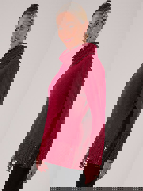 PennyPlain Rib Hem Cowl Tunic - Berry