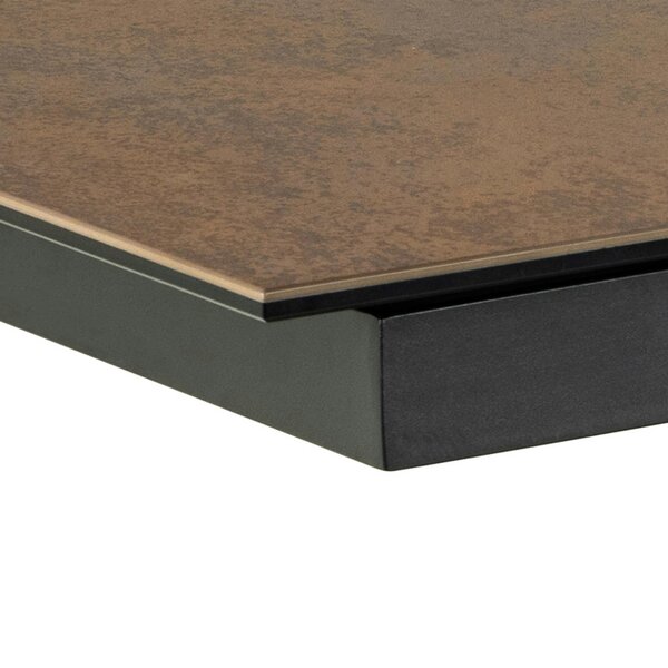 Wyld Haus Perth 200cm Rusty Brown Ceramic Extendable Dining Table Industrial Black Metal Legs
