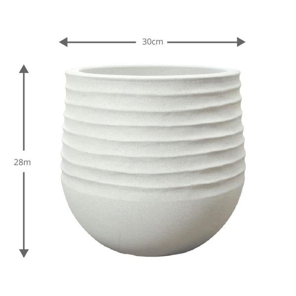 Oslo Beige Rippled Plant Pot 30 x 28cm, 16L