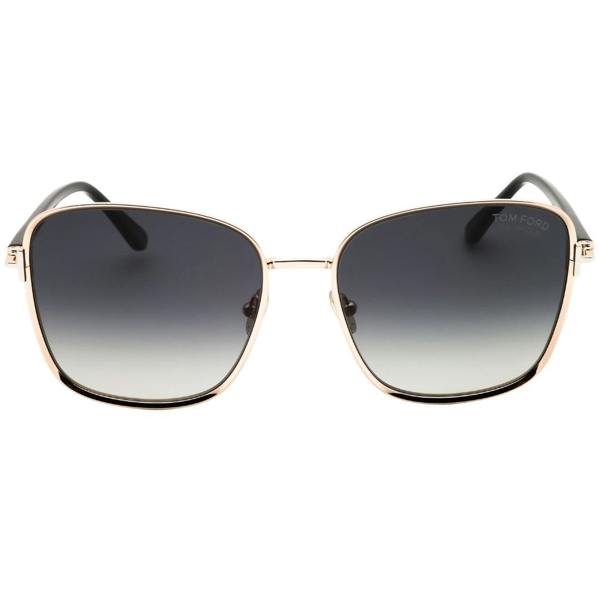 Tom Ford Fern Shiny Rose Gold Framed Smoke Polarized Sunglasses One Size