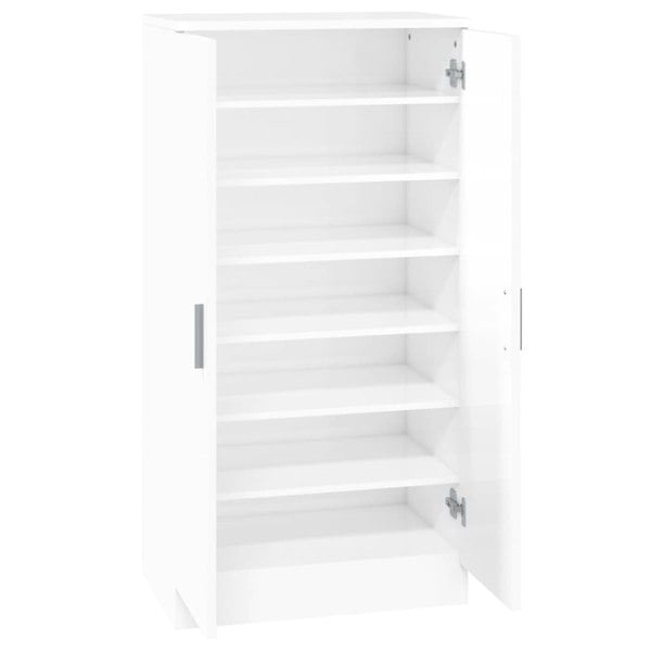 Berkfield Shoe Cabinet High Gloss White 55x35x108 cm Engineered Wood