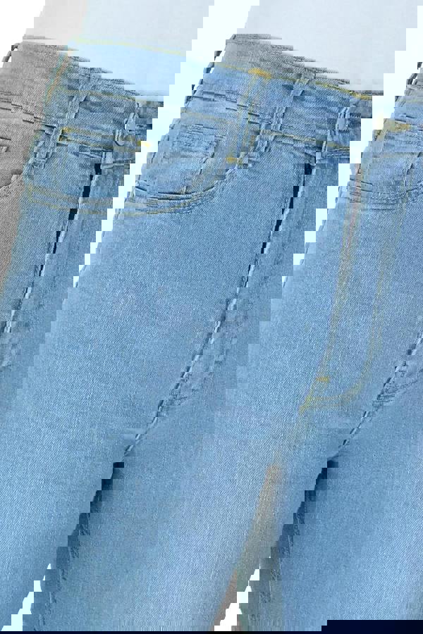 Paulo Due Womens Raw Hem Flared Denim Jeans