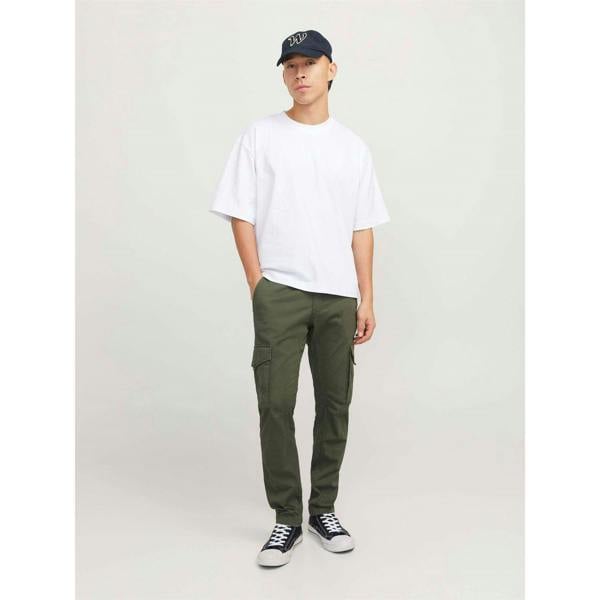 Jack And Jones Mens Flake Slim Cargo Trousers - Olive Night - 