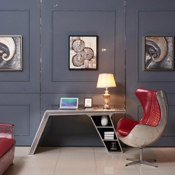 Timothy Oulton Aviator Aviation Desk, Office Desk, Aluminium-Weilai Concept-Weilai Concept