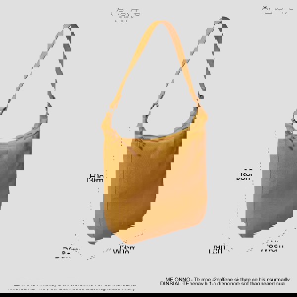 Assots London 'BIANCA' Burnt Orange Pebble Grain Leather Slouchy Hobo Bag