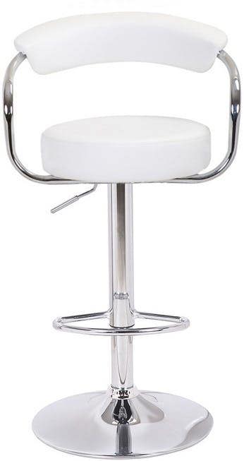 Lamboro Zenith Kitchen Bar Stool, Height Adjustable Gas-Lift, Breakfast & Home Bar Stool, White