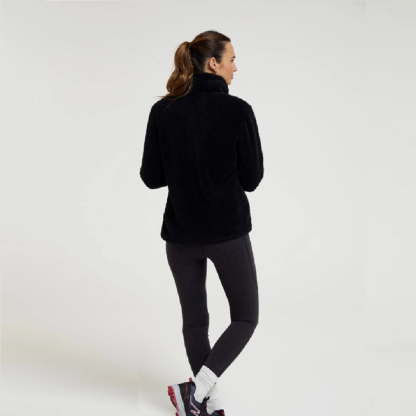 Mountain Warehouse Womens Teddy Fleece Quarter Zip Fleece Top - Black