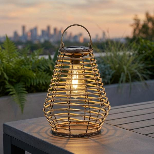 Garden Greatness Lunaria Maris Solar Rattan Style Lantern