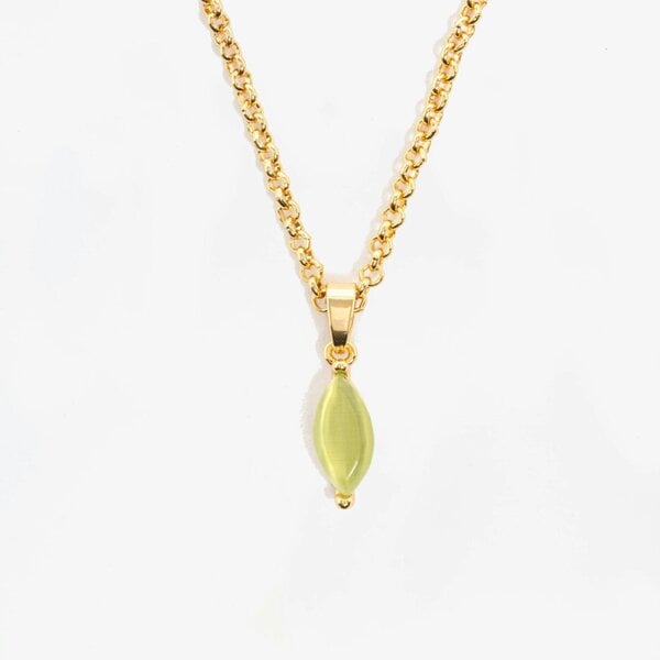 Uchi & Soto Nekomeishi Green Cats Eye Pendant