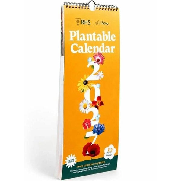 RHS, Plantable Flower Slim Calendar 2027, Wall Calendars, Month To View, Lifestyle, Gift