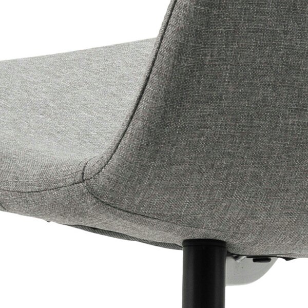 Wyld Haus Set of 4 Venice Light Grey Fabric Dining Chairs with Black Steel Legs