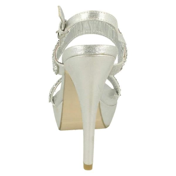 Anne Michelle Ladies Anne Michelle Double Glitter Strap Platform Heels