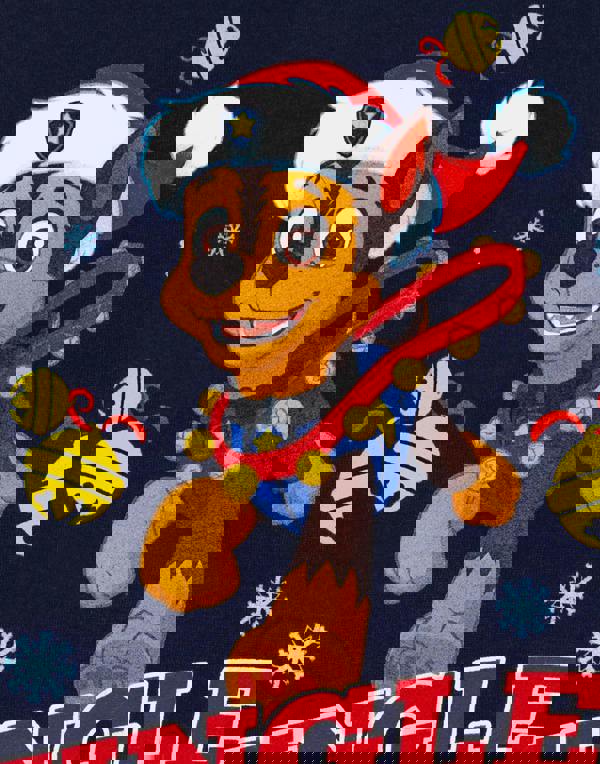 Paw Patrol Boys Blue Chase Jingle All the Way Short Sleeved T-Shirt