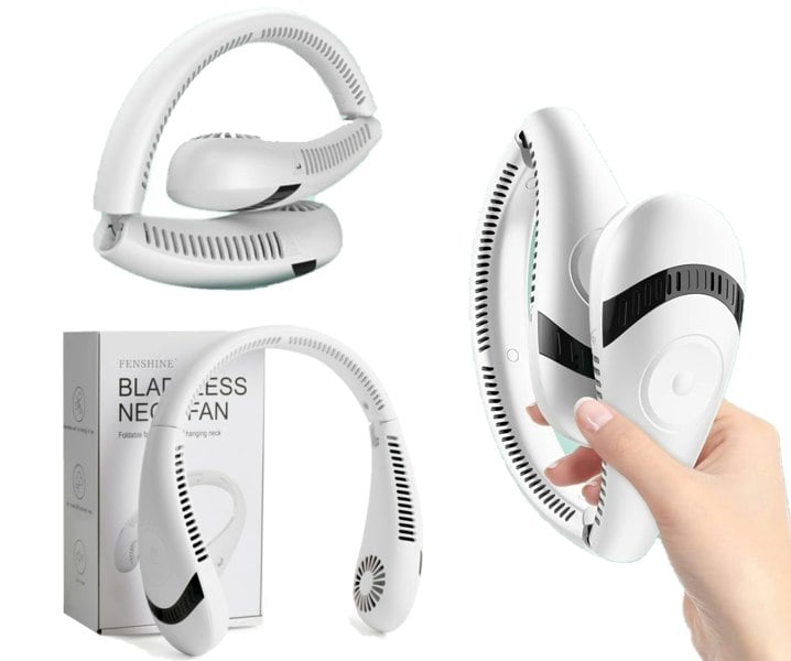 Generise Bladeless Neck Fan - 3 Speed, Foldable - White