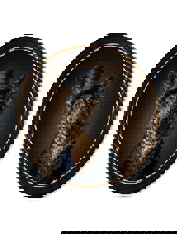 Exceptional Art Count Von Shepherd - Gentleman German Shepherd Oxford round frame