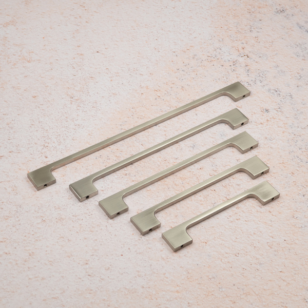 Handle & Home Brushed Nickel Slim Rectangular Bar Handles