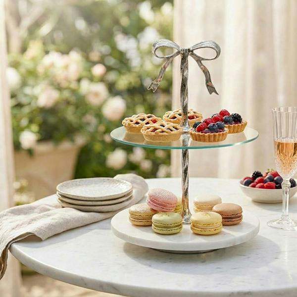 Two Tier Bow Cake Stand