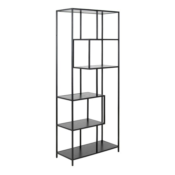 Wyld Haus El Paso Tall Black Metal Bookcase 5 Shelves