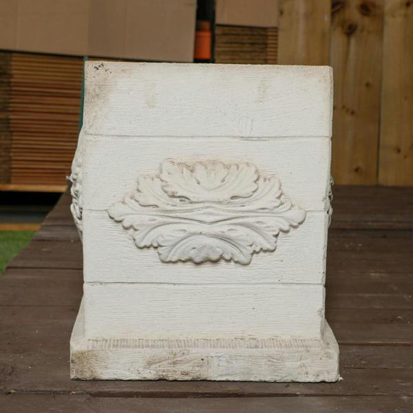 Large White Stone Cast Rustic Flower Planter 