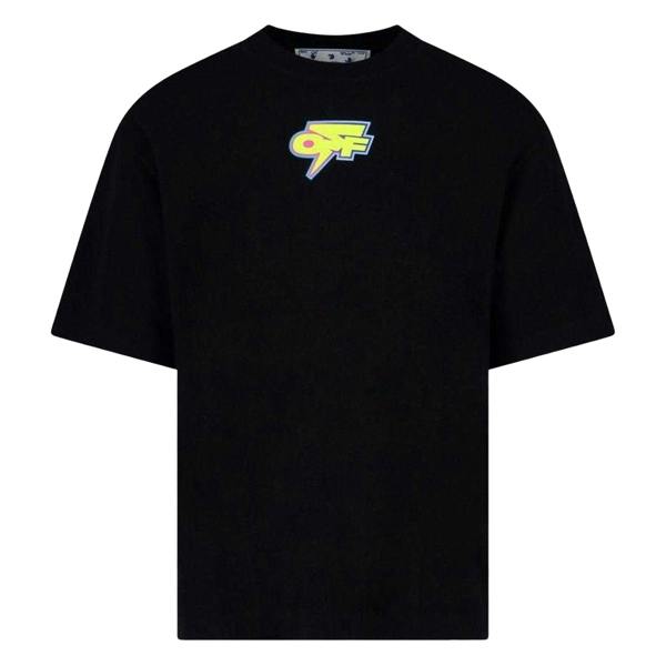 Off White Unisex Adult Degrade Thunder Logo Oversized T-Shirt - Black - 