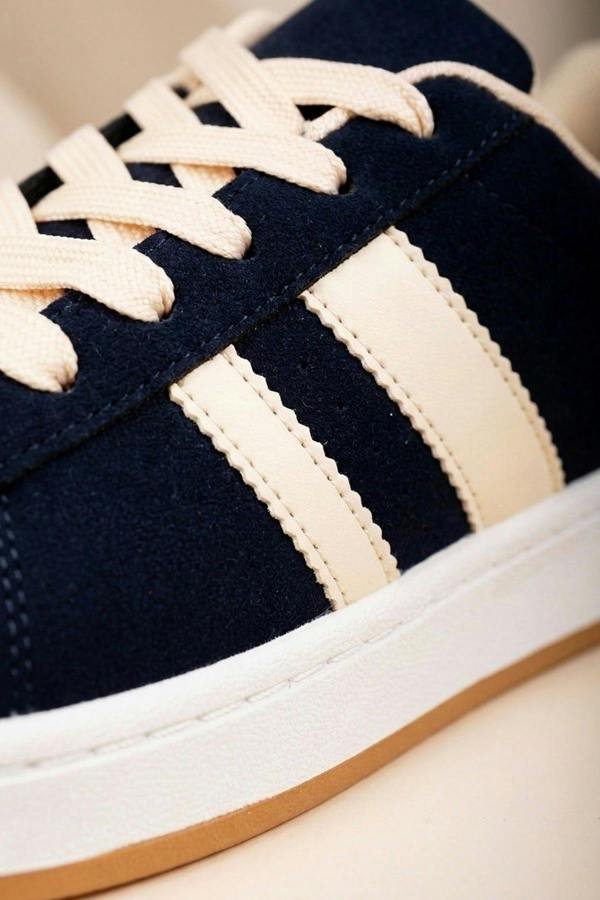Constance Faux Suede Stripe Trainers - Pink
