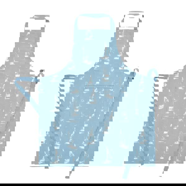 Catherine Lansfield Salcombe Boats Cotton Kitchen Adult Apron Blue