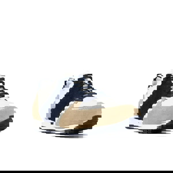 Embassy London San Francisco - Navy & White & Cream - Men's lace-up leather & suede trainer