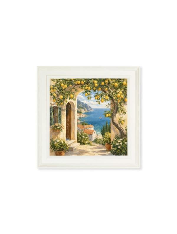 Exceptional Art Lemon Tree Views - Cream Hurstwood Square Frame
