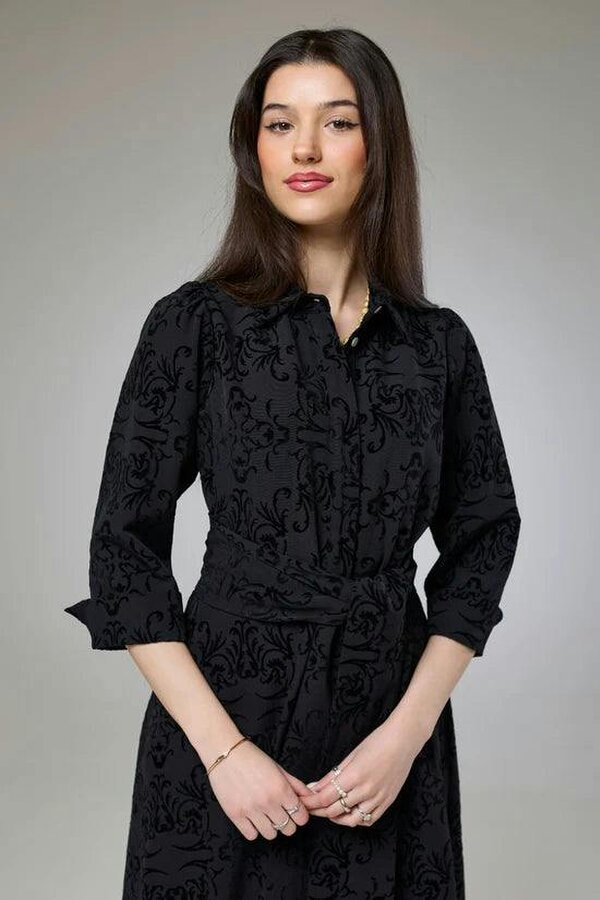 Lioness by TF Vintage Black Velvet Sleeved Dress