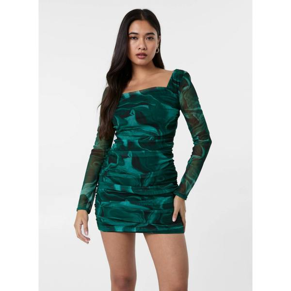 Pink Vanilla Mesh Marble Long Sleeve Mini Dress