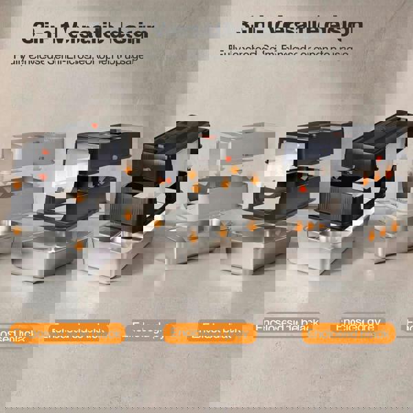 Skylos Cat Litter Box Enclosed Stainless Steel Anti-Splash Toilet Tray Foldable